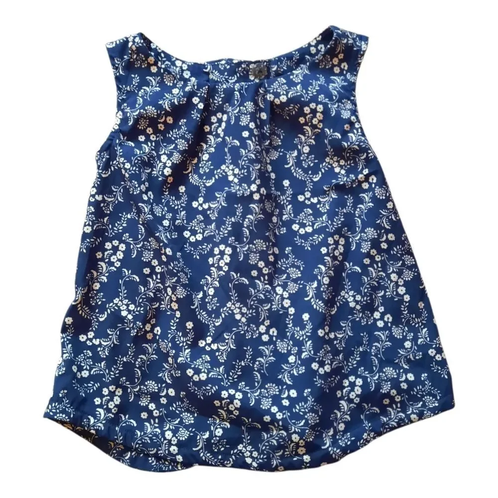 Old Navy Navy Blue Floral Kids Blouse